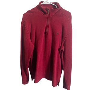 Polo Ralph‎ Lauren Mens Red Half-Zip Pullover Sweater Size L Cotton
